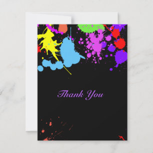 Tarjeta De Agradecimiento Gracias Bonito Neon Green Pink Red Turquoise