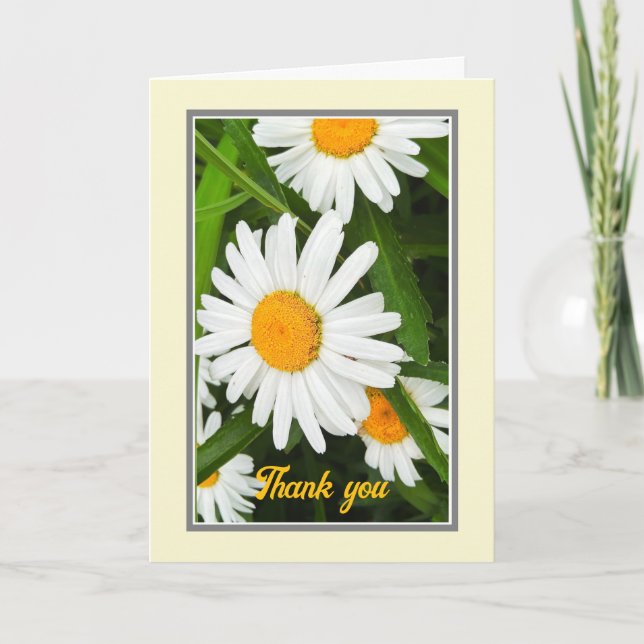 Tarjeta De Agradecimiento Gracias Bonito White Daisies Personalizado Card (Anverso)