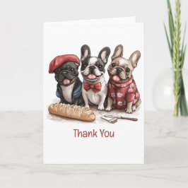 Tarjeta De Agradecimiento Gracias Bonjour Bulldogs Franceses