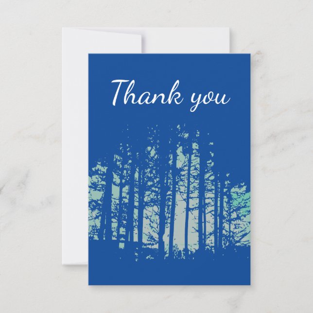 Tarjeta De Agradecimiento Gracias Bosques Trees Wilderness (Anverso)