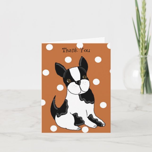 Tarjeta De Agradecimiento Gracias Boston Terrier (Anverso)