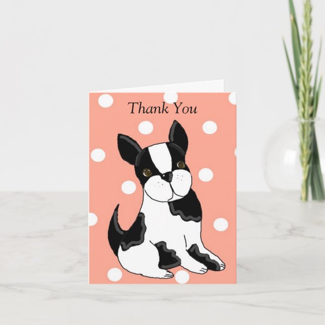 Tarjeta De Agradecimiento Gracias Boston Terrier (Anverso)