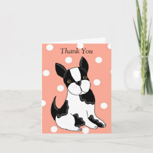 Tarjeta De Agradecimiento Gracias Boston Terrier