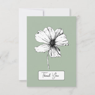 Tarjeta De Agradecimiento Gracias Botánico Card Sage Green - Floral