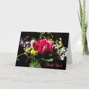 Tarjeta De Agradecimiento Gracias Bouquet de flores con poema