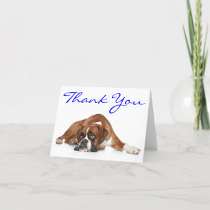 Tarjeta De Agradecimiento Gracias Boxer Perro Cachorro Notecard