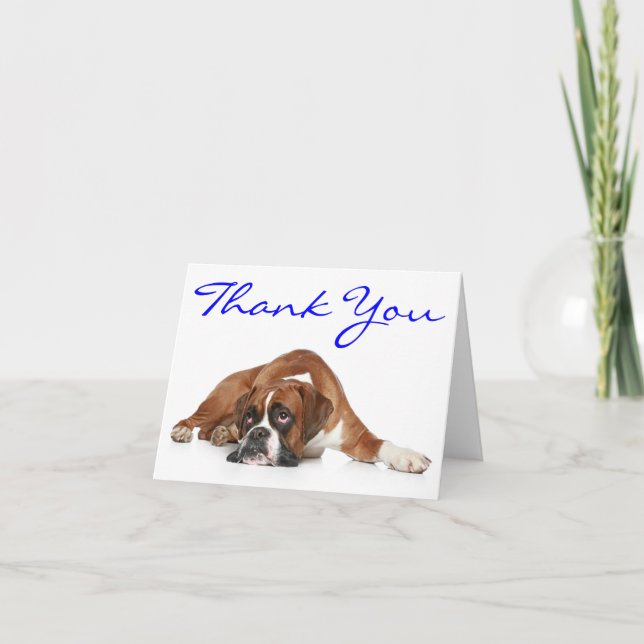 Tarjeta De Agradecimiento Gracias Boxer Perro Cachorro Notecard (Anverso)