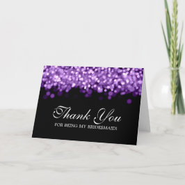 Tarjeta De Agradecimiento Gracias, Bridesmaid Purple Lights