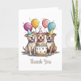 Tarjeta De Agradecimiento Gracias Bulldoges de Birthday Pit