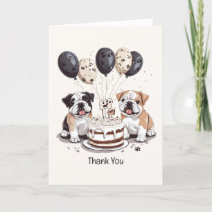 Tarjeta De Agradecimiento Gracias Bulldoges ingleses de cumpleaños