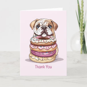Tarjeta De Agradecimiento Gracias Bulldoges ingleses de cumpleaños