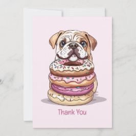 Tarjeta De Agradecimiento Gracias Bulldoges ingleses de cumpleaños