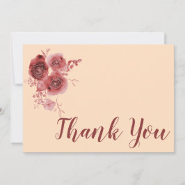 Tarjeta De Agradecimiento Gracias burdeos floral