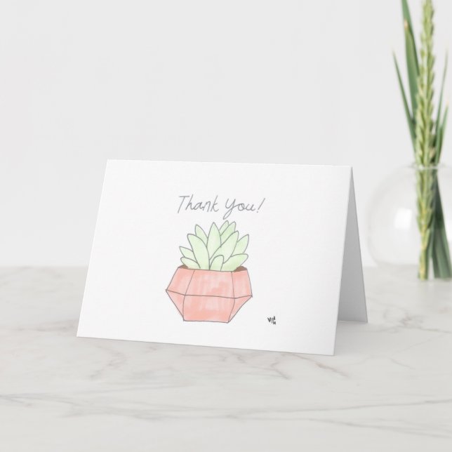 Tarjeta De Agradecimiento Gracias Cactus 1 Card (Anverso)
