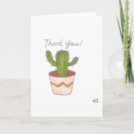 Tarjeta De Agradecimiento Gracias Cactus 3 Card