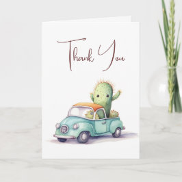 Tarjeta De Agradecimiento Gracias Cactus In Retro Truck