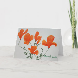 Tarjeta De Agradecimiento Gracias California Poppy