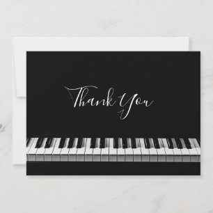 Tarjeta De Agradecimiento gracias calligraphy piano