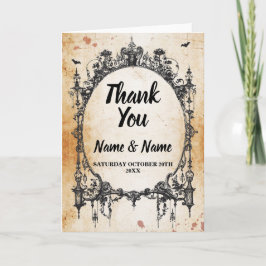 Tarjeta De Agradecimiento Gracias Card Boda gótica Halloween Rustic