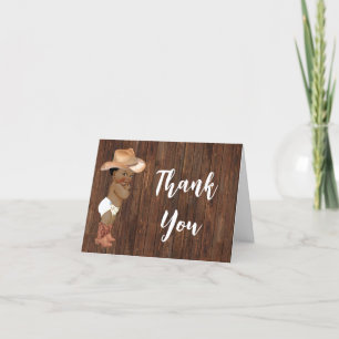 Tarjeta De Agradecimiento Gracias Card Little AA Cowboy Blue Baby Shower