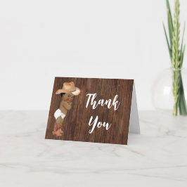 Tarjeta De Agradecimiento Gracias Card Little AA Cowboy Blue Baby Shower