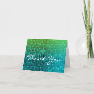 Tarjeta De Agradecimiento Gracias Card Mosaic Blue Green