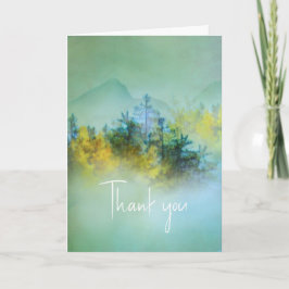 Tarjeta De Agradecimiento Gracias Card Mountain Pines Landscape Art