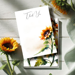 Tarjeta De Agradecimiento Gracias Card Rustic Sunflower