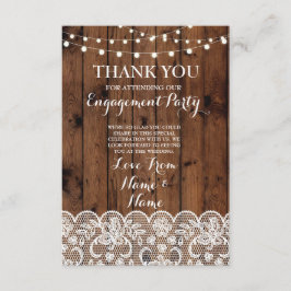 Tarjeta De Agradecimiento Gracias carda el cordón rústico del invierno de