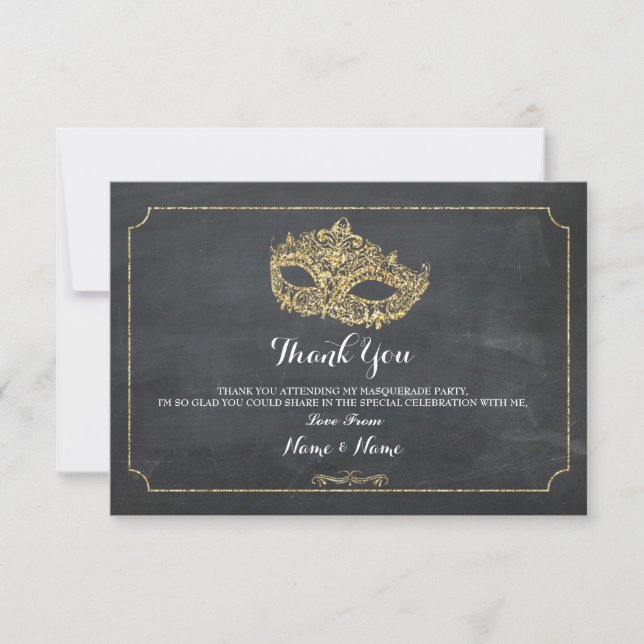 Tarjeta De Agradecimiento Gracias carda el purpurina del fiesta de la (Anverso)