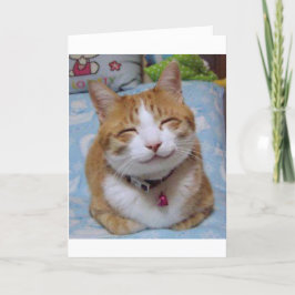 Tarjeta De Agradecimiento Gracias cardar con el gato feliz