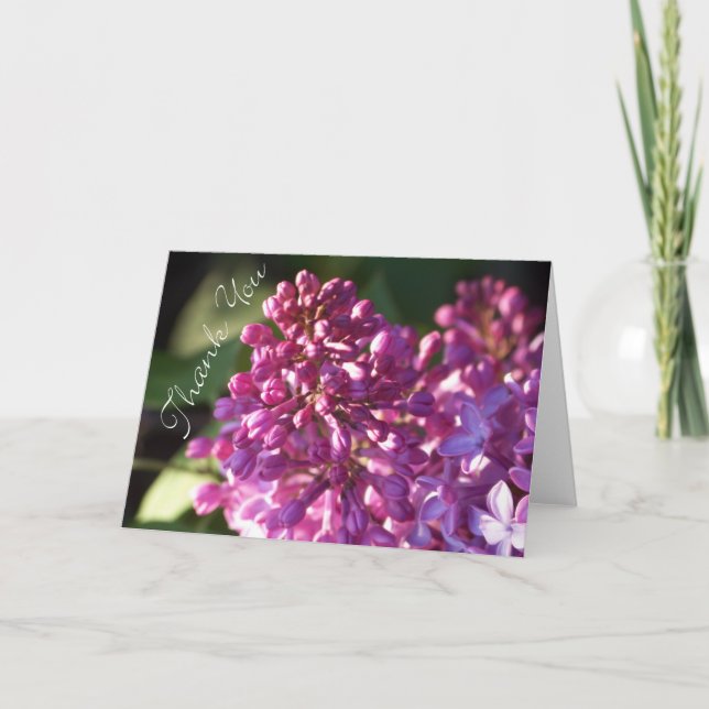 Tarjeta De Agradecimiento Gracias cardar con las lilas (Anverso)