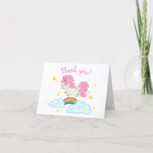 Tarjeta De Agradecimiento Gracias cardar con unicornio lindo