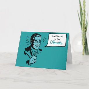 Tarjeta De Agradecimiento Gracias cardar - diseño retro verde azulado