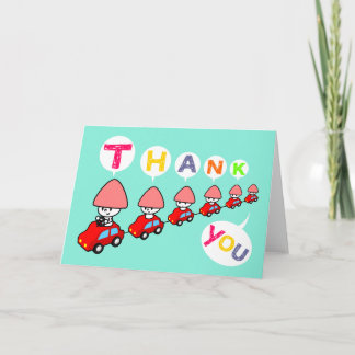 Tarjeta De Agradecimiento Gracias cardar - el coche con los pequeños coches