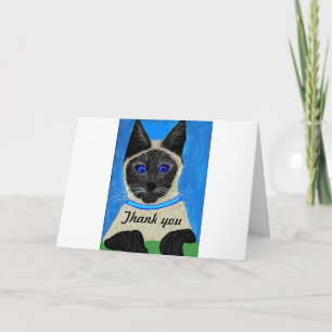 Tarjeta De Agradecimiento Gracias cardar el gato siamés