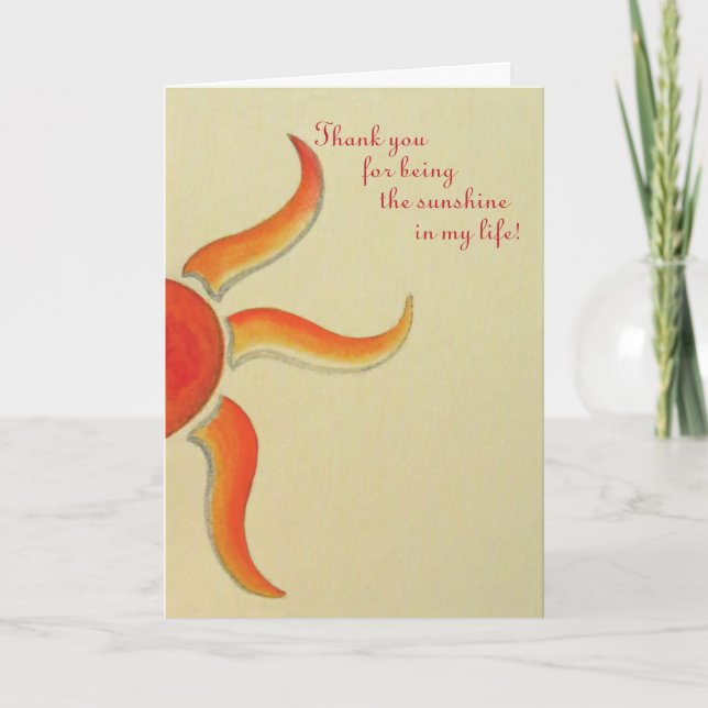 Tarjeta De Agradecimiento Gracias cardar - gracias por ser la sol (Anverso)