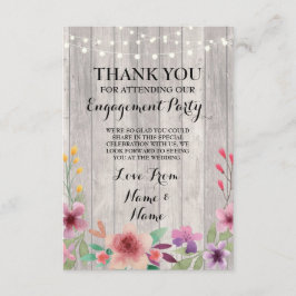 Tarjeta De Agradecimiento Gracias cardar la madera de la boda del compromiso