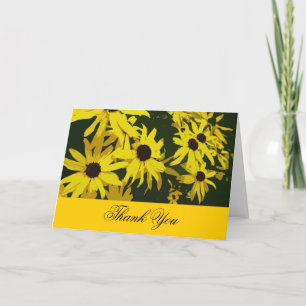 Tarjeta De Agradecimiento Gracias cardar, las flores amarillas de la