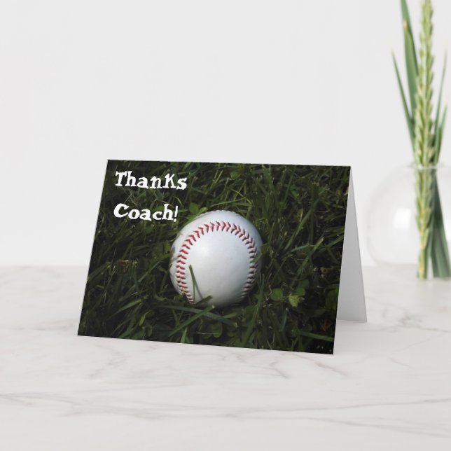 Tarjeta De Agradecimiento Gracias cardar por entrenador de béisbol (Anverso)