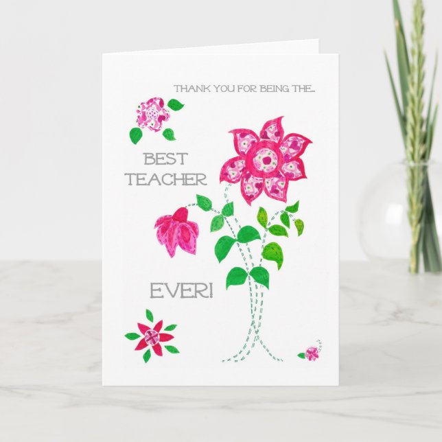 Tarjeta De Agradecimiento Gracias cardar por un profesor (Anverso)