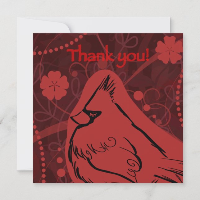 Tarjeta De Agradecimiento Gracias cardenal rojo (Anverso)