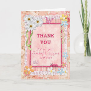 Tarjeta De Agradecimiento Gracias carer, flor craft card