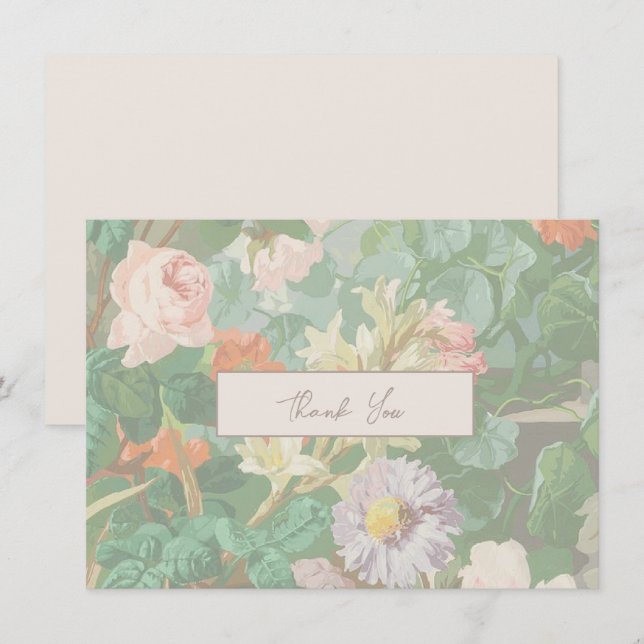 Tarjeta De Agradecimiento Gracias Cargar Flores Silvestres Modernas Simples (Anverso / Reverso)