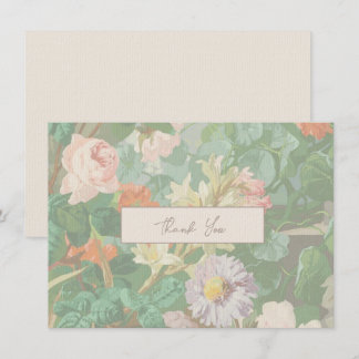 Tarjeta De Agradecimiento Gracias Cargar Flores Silvestres Modernas Simples