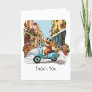 Tarjeta De Agradecimiento Gracias Carne De Perro De Carbón Estándar