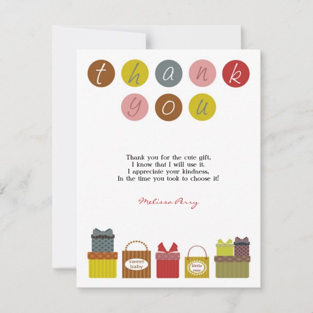 Tarjeta De Agradecimiento Gracias Cartas Baby Shower (Anverso)