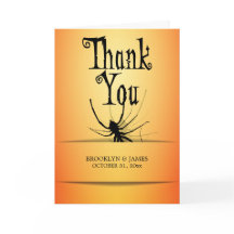 Gracias Cartas De Halloween Con Araña Naranja