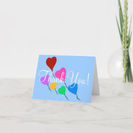 Tarjeta De Agradecimiento Gracias Cartas en blanco de los globos del corazón