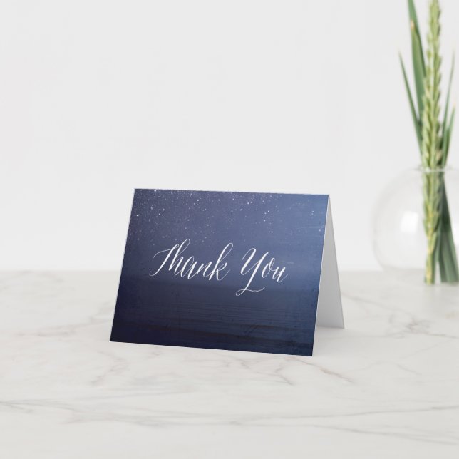 Tarjeta De Agradecimiento Gracias Cartas, Starry Night Sky Beach Celestial (Anverso)